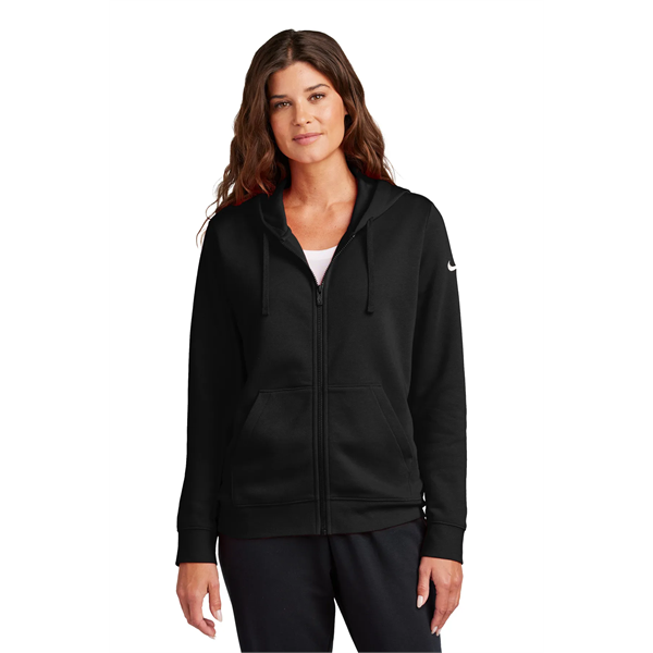 Nike Women's Club Fleece Sleeve Swoosh Full-Zip Hoodie - Nike Women's Club Fleece Sleeve Swoosh Full-Zip Hoodie - Image 5 of 28