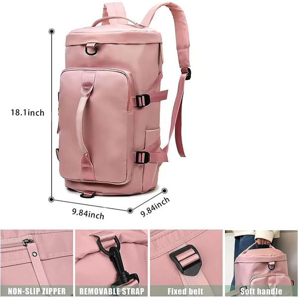 Gym Travel Backpack Duffel Bag with Shoes Compartment - Gym Travel Backpack Duffel Bag with Shoes Compartment - Image 2 of 3
