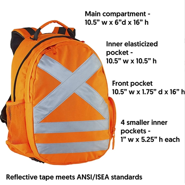 Reflective Safety Heavy Duty Construction Hydration Backpack - Reflective Safety Heavy Duty Construction Hydration Backpack - Image 1 of 3