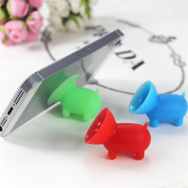 Silicone Pig Smart phone Holder - Silicone Pig Smart phone Holder - Image 1 of 3