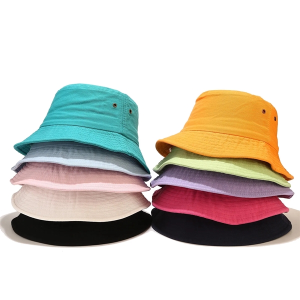 Unisex Washed Cotton Bucket Hat - Unisex Washed Cotton Bucket Hat - Image 2 of 2