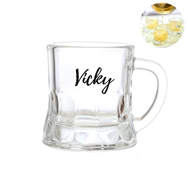 2oz Glass beer mug with small handle - 2oz Glass beer mug with small handle - Image 0 of 10