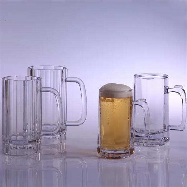 Beer Acrylic Clear Plastic Cup With Handle - Beer Acrylic Clear Plastic Cup With Handle - Image 4 of 7
