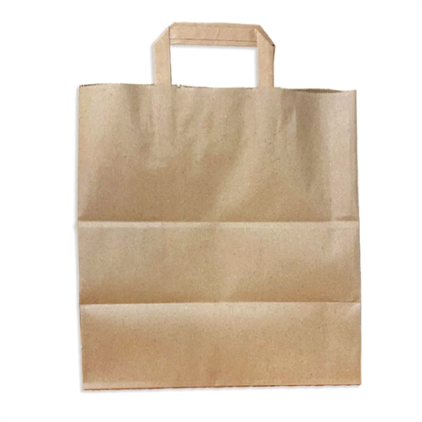 Kraft Natural Flat Handle Bag With One Color Printing - Kraft Natural Flat Handle Bag With One Color Printing - Image 1 of 16