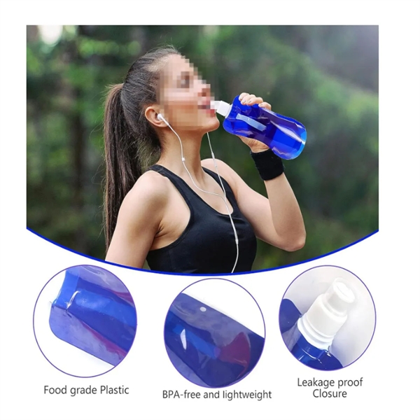 17 Oz Reusable Collapsible Water Bottles All Over Printing - 17 Oz Reusable Collapsible Water Bottles All Over Printing - Image 2 of 4