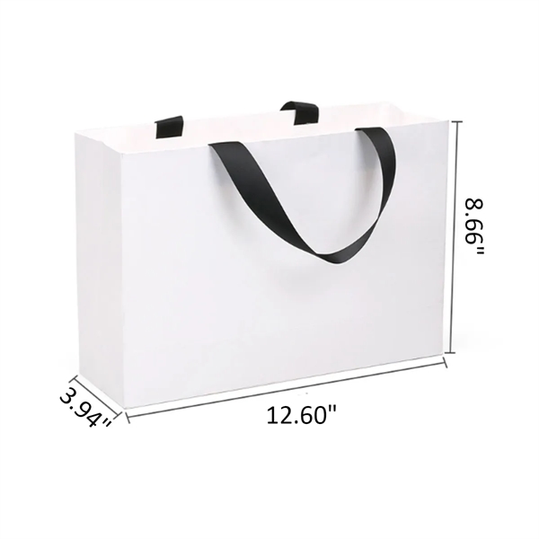 Reusable Foldable White Paper Gift Bags All Over Printing - Reusable Foldable White Paper Gift Bags All Over Printing - Image 1 of 4