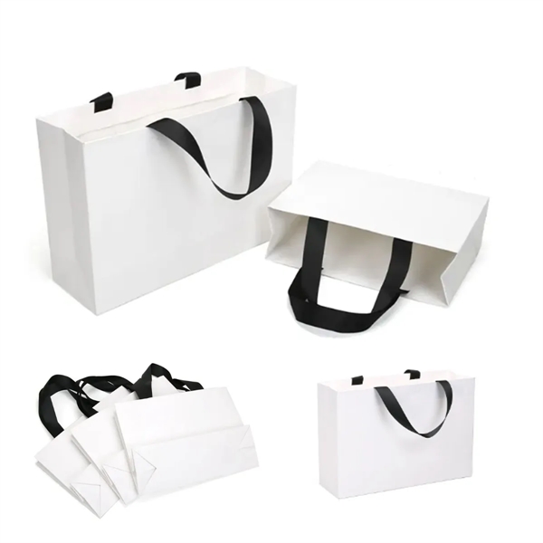 Reusable Foldable White Paper Gift Bags All Over Printing - Reusable Foldable White Paper Gift Bags All Over Printing - Image 4 of 4