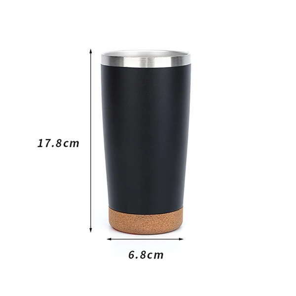 20oz Vacuum Tumbler with Cork Bottom - 20oz Vacuum Tumbler with Cork Bottom - Image 1 of 4