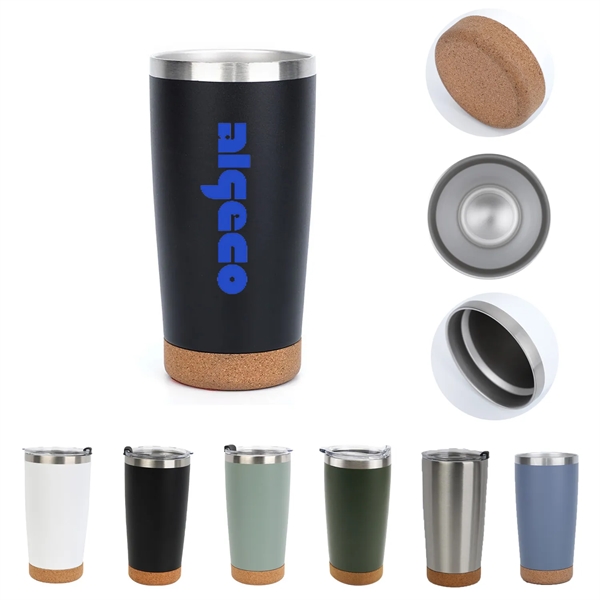 20oz Vacuum Tumbler with Cork Bottom - 20oz Vacuum Tumbler with Cork Bottom - Image 0 of 4
