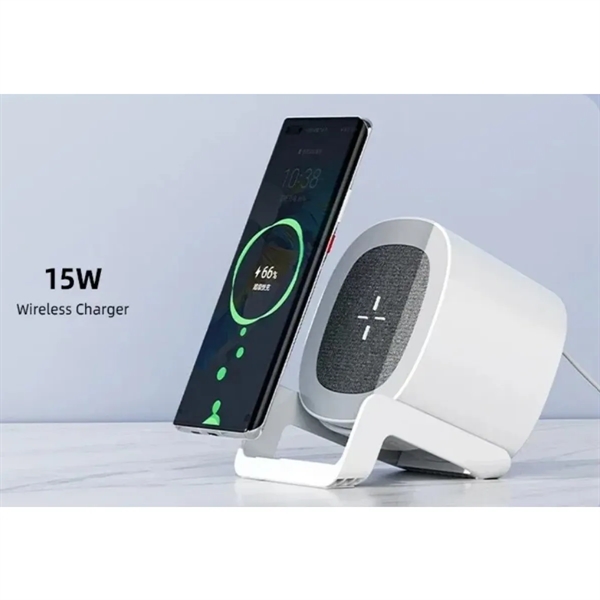 4-In-1 Wireless Charging Music Light Bluetooth Speaker - 4-In-1 Wireless Charging Music Light Bluetooth Speaker - Image 3 of 8