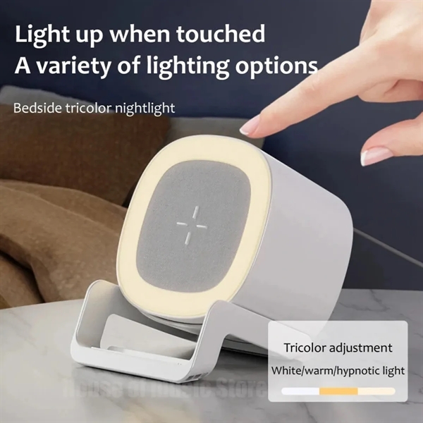 4-In-1 Wireless Charging Music Light Bluetooth Speaker - 4-In-1 Wireless Charging Music Light Bluetooth Speaker - Image 4 of 8