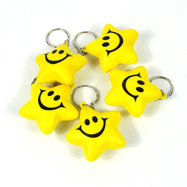 Soft Star-Shaped Ball Keychain - Soft Star-Shaped Ball Keychain - Image 1 of 4