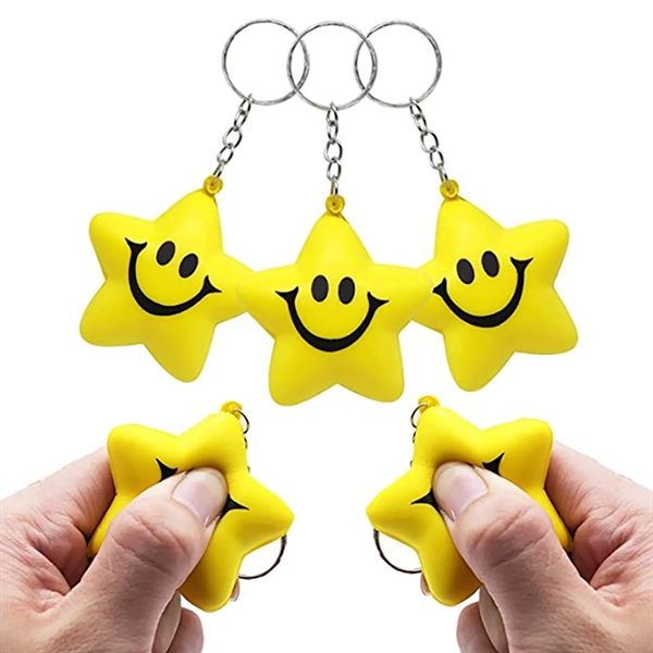 Soft Star-Shaped Ball Keychain - Soft Star-Shaped Ball Keychain - Image 0 of 4
