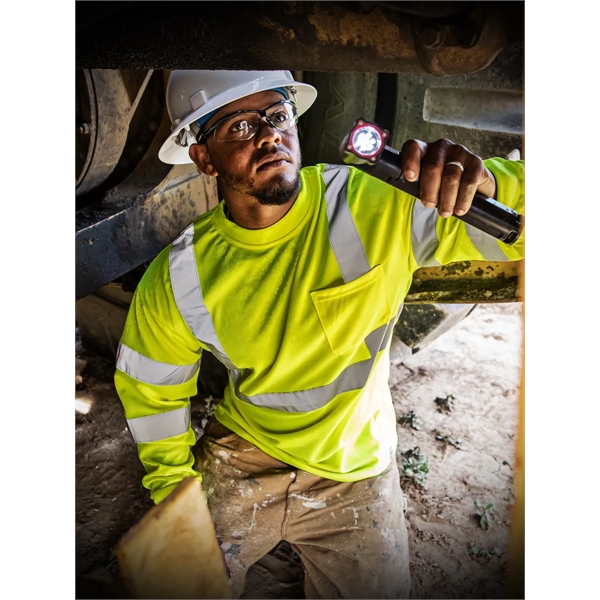 Hi-Viz ANSI Class 3 Moisture Wicking Long Sleeve T-shirt - Hi-Viz ANSI Class 3 Moisture Wicking Long Sleeve T-shirt - Image 2 of 2