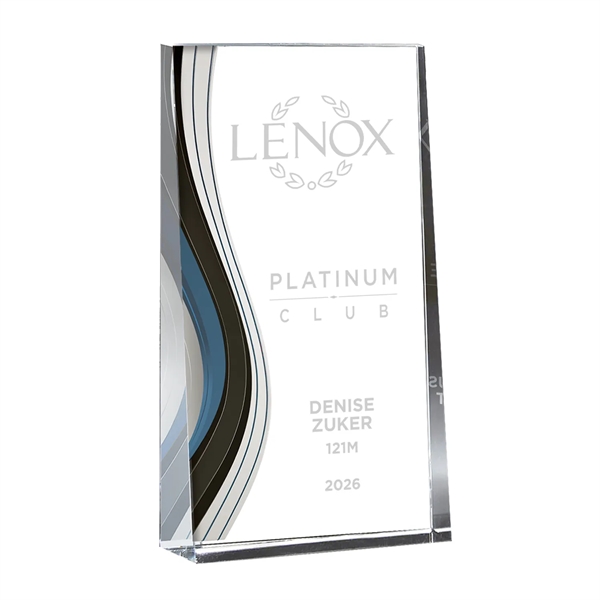 Optic Crystal Wedge Award With Colorful Wave Design