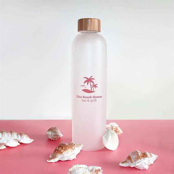 Canton 1000 Ml. (33.8 Fl. Oz.) Glass Bottle with Bamboo Lid - Canton 1000 Ml. (33.8 Fl. Oz.) Glass Bottle with Bamboo Lid - Image 1 of 3