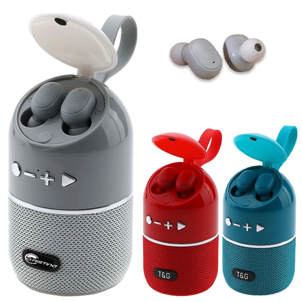 Portable Bluetooth Speaker With Wireless Sports Headphone - Portable Bluetooth Speaker With Wireless Sports Headphone - Image 0 of 3