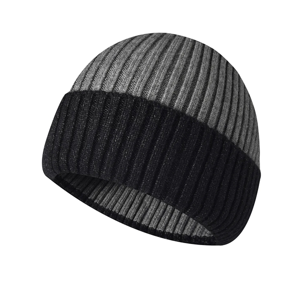 Adult Striped Cuffed Knit Beanies - Adult Striped Cuffed Knit Beanies - Image 2 of 5