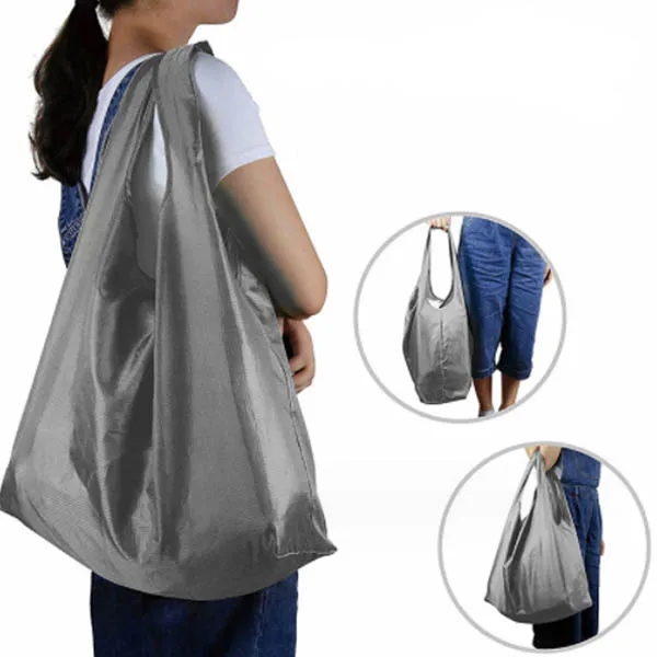 Large Reusable Shopping Bags Grocery Totes With Pouch - Large Reusable Shopping Bags Grocery Totes With Pouch - Image 1 of 6