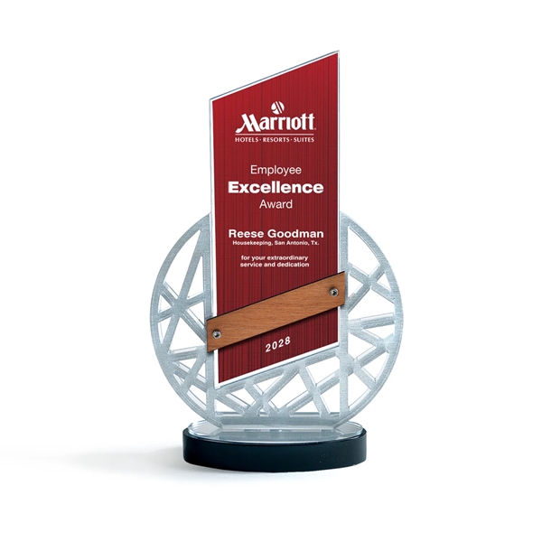 Abstract Acrylic Award with Wood Accent