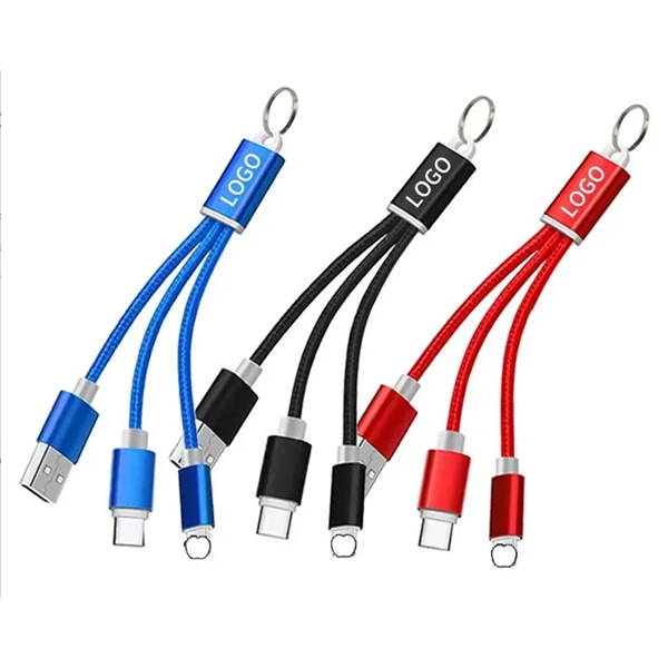 USB Phone Charging Cable Keychain 2-In-1 - USB Phone Charging Cable Keychain 2-In-1 - Image 1 of 1