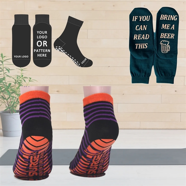 Anti Slip Grip Crew Socks - Anti Slip Grip Crew Socks - Image 1 of 3