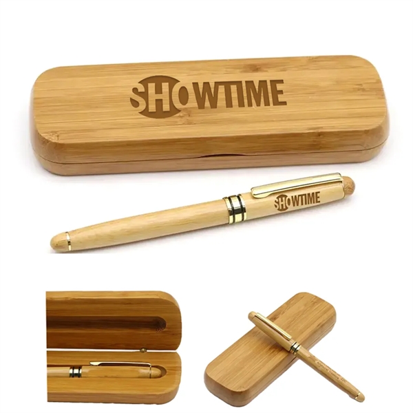 Executive Wooden Rollerball Pen Set - Executive Wooden Rollerball Pen Set - Image 1 of 3