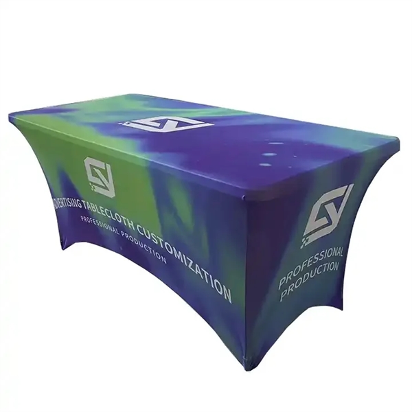 StretchFit 8' Fitted Digital Print Table Cover - StretchFit 8' Fitted Digital Print Table Cover - Image 2 of 5