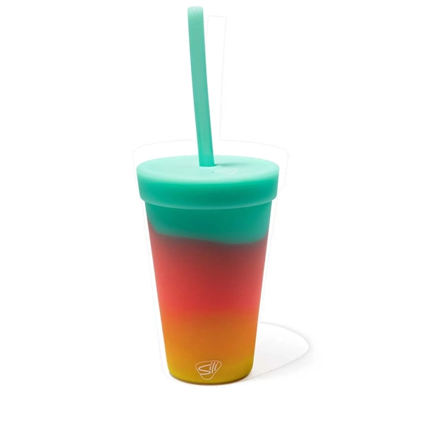 16 oz Silicone Straw Tumbler - 16 oz Silicone Straw Tumbler - Image 2 of 13