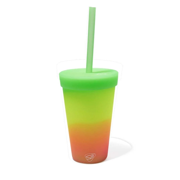 16 oz Silicone Straw Tumbler - 16 oz Silicone Straw Tumbler - Image 4 of 13