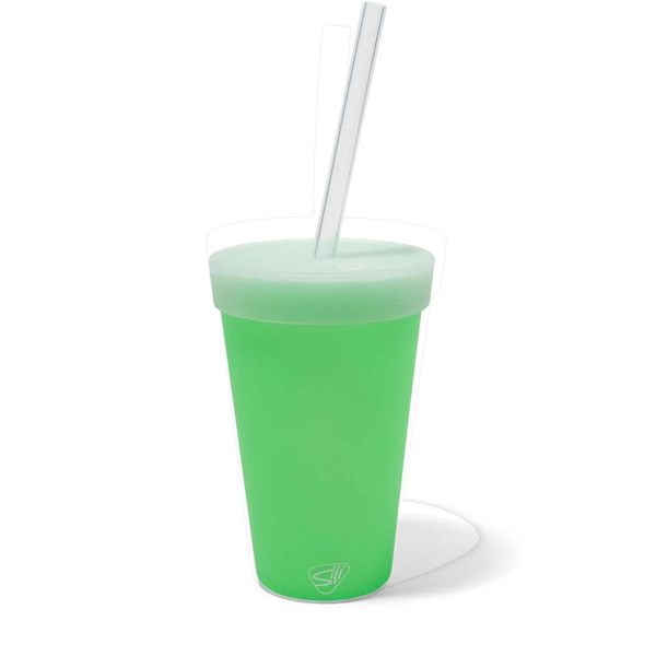 16 oz Silicone Straw Tumbler - 16 oz Silicone Straw Tumbler - Image 5 of 13