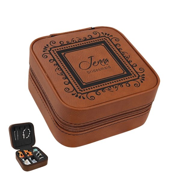 Engraved Leatherette Jewelry Box