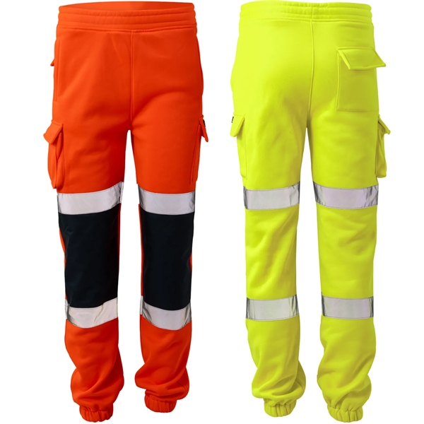 Hi Viz Combat Reflective Tape Safety Jogging Fleece Pant - Hi Viz Combat Reflective Tape Safety Jogging Fleece Pant - Image 0 of 6