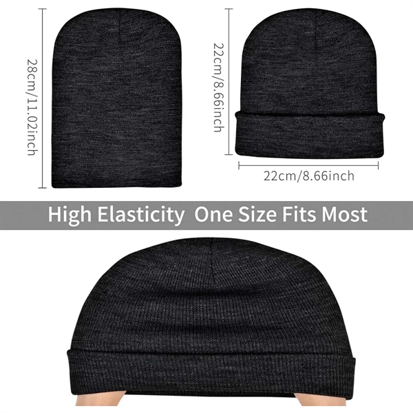 Unisex Warm Winter Hats Acrylic Knit Cuffed Beanie - Unisex Warm Winter Hats Acrylic Knit Cuffed Beanie - Image 1 of 4