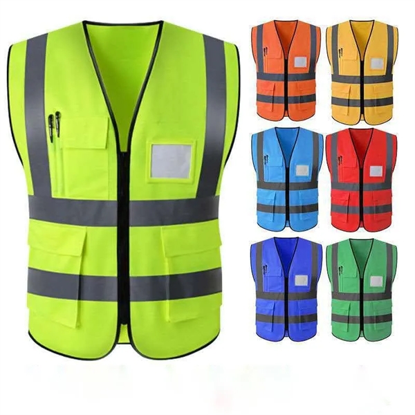 9 Pockets Safety Vest Reflective Strips of High Visibilit - 9 Pockets Safety Vest Reflective Strips of High Visibilit - Image 3 of 5