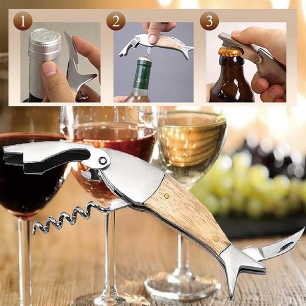 Multifunction Stainless Steel Fish Shaped Wine Beer Opener - Multifunction Stainless Steel Fish Shaped Wine Beer Opener - Image 2 of 4