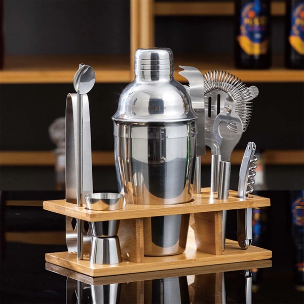 Custom Fashion 8-Piece Silver Cocktail Shaker Set - Custom Fashion 8-Piece Silver Cocktail Shaker Set - Image 4 of 4