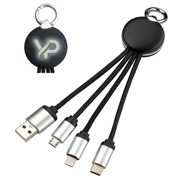 Metallic Light-Up Logo Charging Cable - Metallic Light-Up Logo Charging Cable - Image 2 of 8