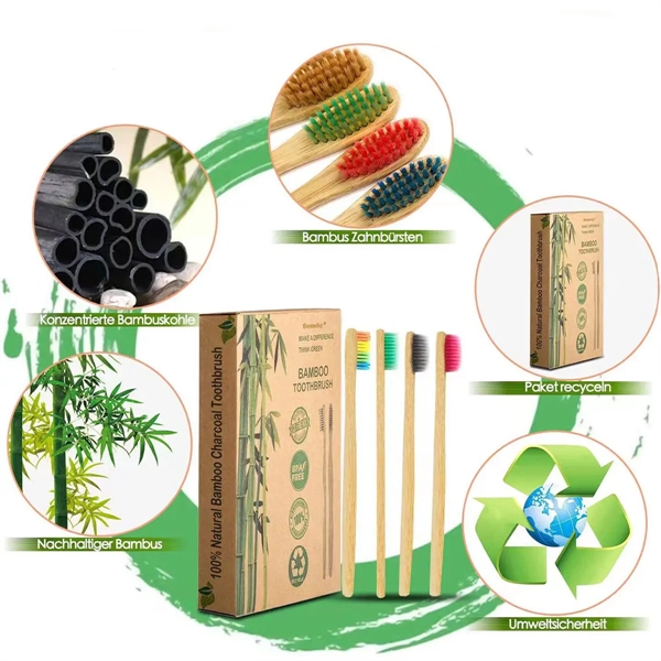 Natural Bamboo Toothbrushes(10pcs in a set) - Natural Bamboo Toothbrushes(10pcs in a set) - Image 2 of 4