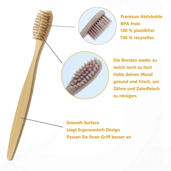 Natural Bamboo Toothbrushes(10pcs in a set) - Natural Bamboo Toothbrushes(10pcs in a set) - Image 3 of 4