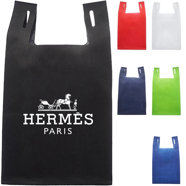 T-Shirt Style Shopping Tote Bag  W/ Gusset (11" X 19" X 7") - T-Shirt Style Shopping Tote Bag  W/ Gusset (11" X 19" X 7") - Image 1 of 7