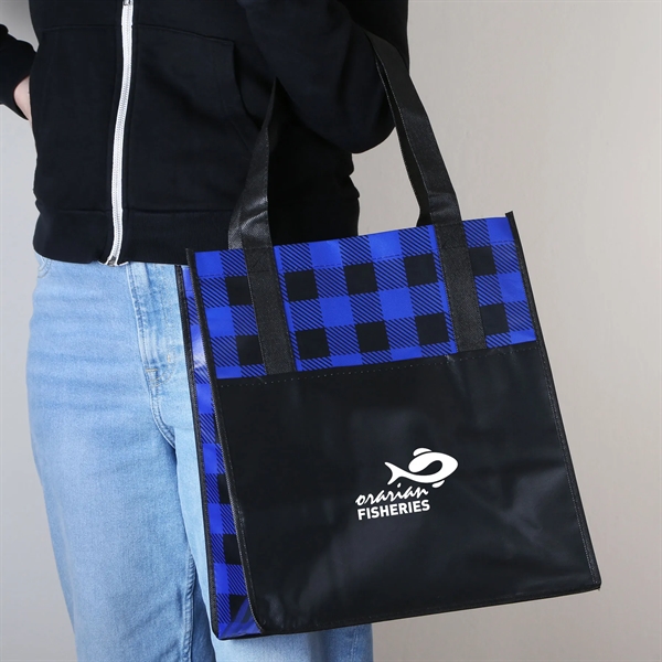 Lumberjack Plaid Laminated Tote - Lumberjack Plaid Laminated Tote - Image 1 of 3
