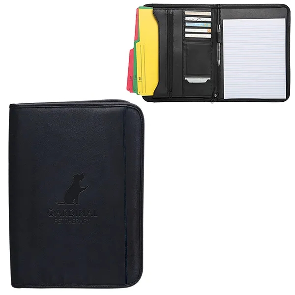 Simulated Leather Zippered Notepad Portfolio - Simulated Leather Zippered Notepad Portfolio - Image 0 of 0