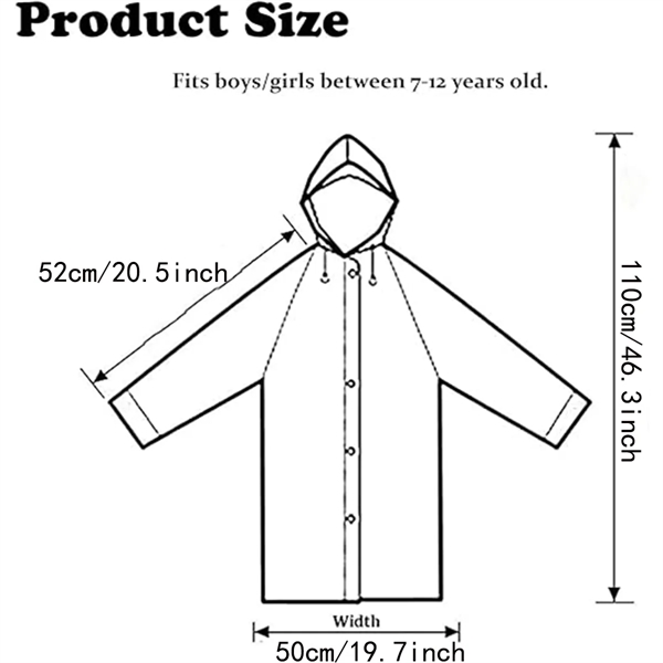 Raincoats for Kids Reusable Ponchos Rain Coats - Raincoats for Kids Reusable Ponchos Rain Coats - Image 3 of 3