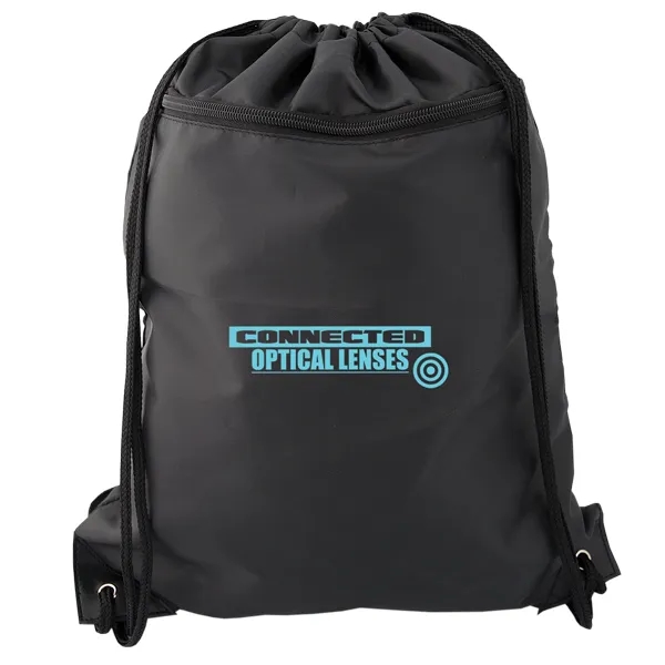 Front Zippered Pocket Drawstring Backpack - Front Zippered Pocket Drawstring Backpack - Image 0 of 0