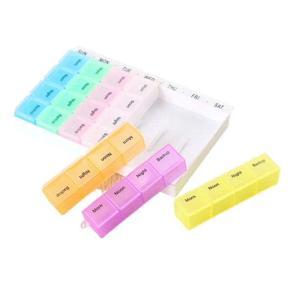 Weekly Organizer Box Big 28 Compartments Pill Case