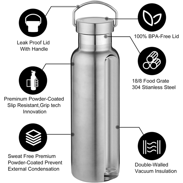 17oz Double Wall Stainless Steel Water Bottles with Handle - 17oz Double Wall Stainless Steel Water Bottles with Handle - Image 4 of 4