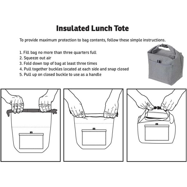 Large Capacity  Durable Roll-top Insulated Lunch Tote Bag - Large Capacity  Durable Roll-top Insulated Lunch Tote Bag - Image 2 of 3