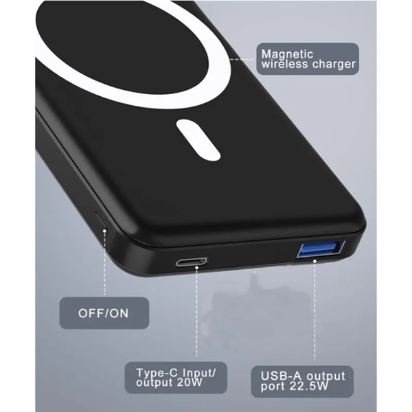 Wireless Portable Charger Magnetic Power Bank Battery Pack - Wireless Portable Charger Magnetic Power Bank Battery Pack - Image 2 of 3