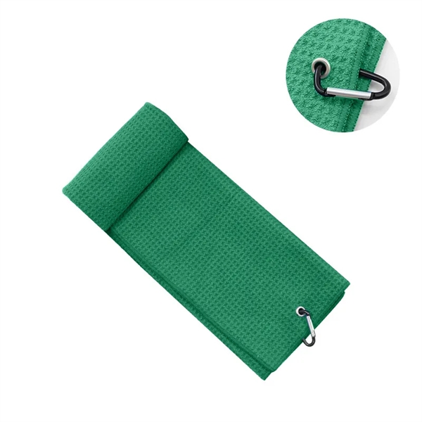 Microfiber Golf Towel with Carabiner Clip 15x15" - Microfiber Golf Towel with Carabiner Clip 15x15" - Image 6 of 8
